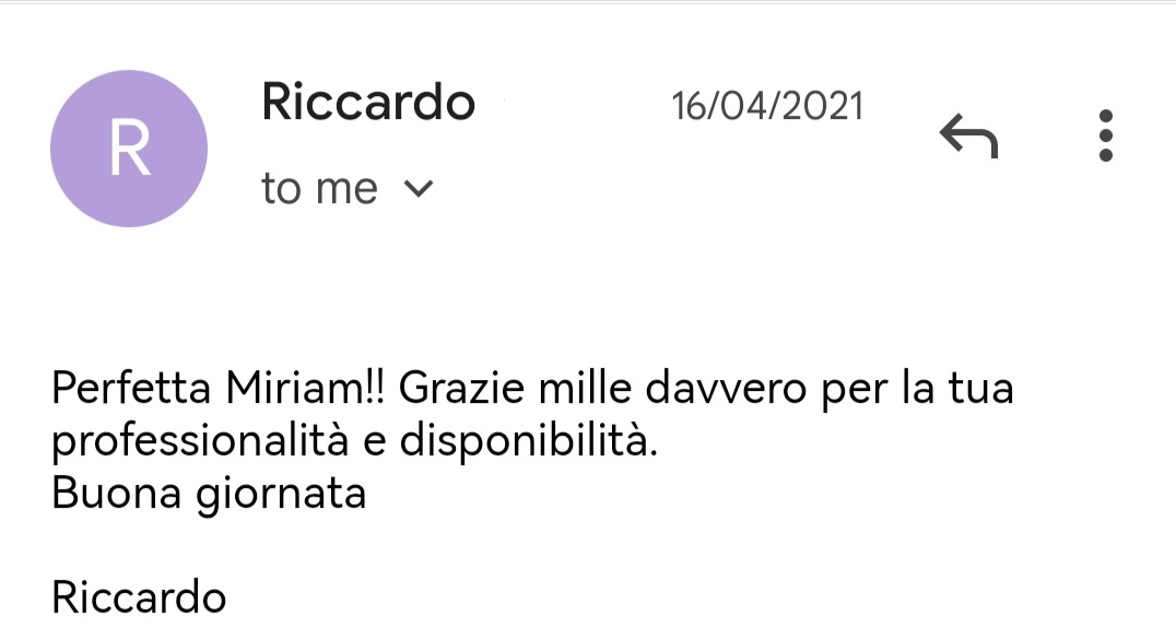Feedback di Riccardo - traduzione